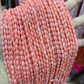 Pink Coral Rice Shape Beads 4*8mm Gemstone Rice Shape 4*8mm Loose Pink Gemstone Pink Semi Precious Beads for Jewelry DIY Making Strand 15.5"