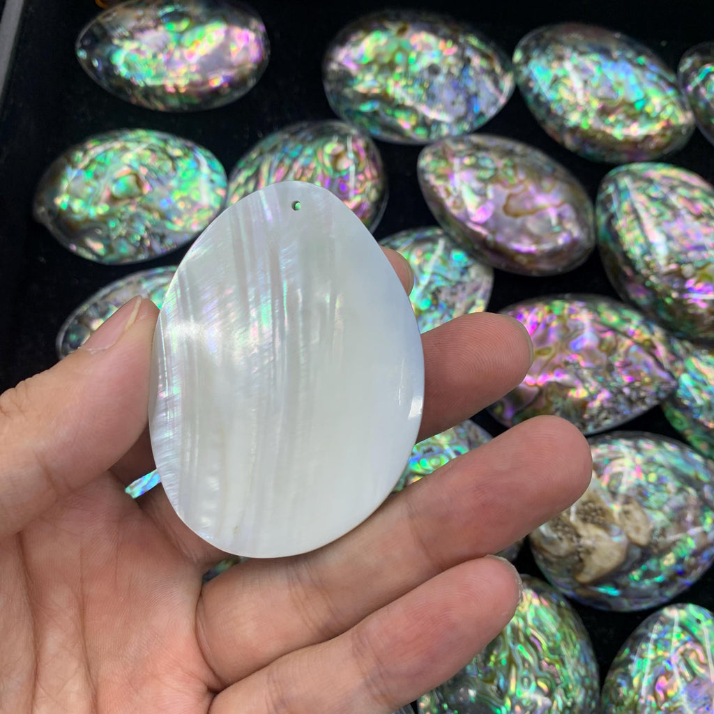 1PC Single Abalone Shell Pendant with Hole Size Approx 42*56mm Rainbow Seashell （Single Side）