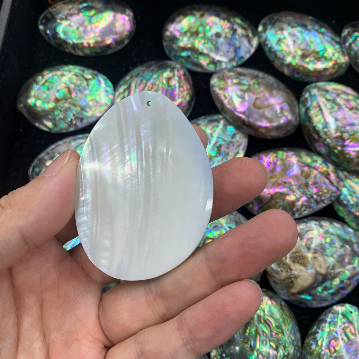 1PC Single Abalone Shell Pendant with Hole Size Approx 42*56mm Rainbow Seashell （Single Side）