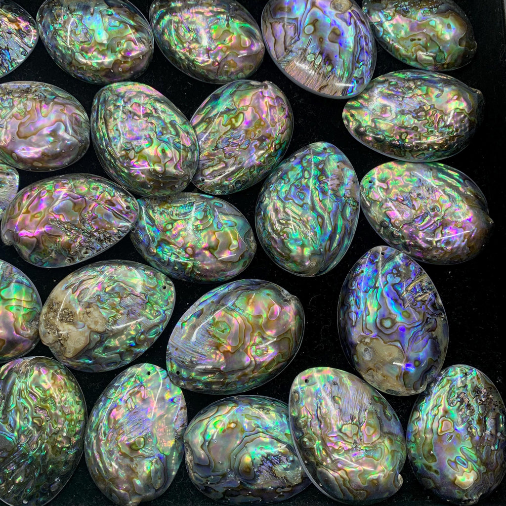 1PC Single Abalone Shell Pendant with Hole Size Approx 42*56mm Rainbow Seashell （Single Side）