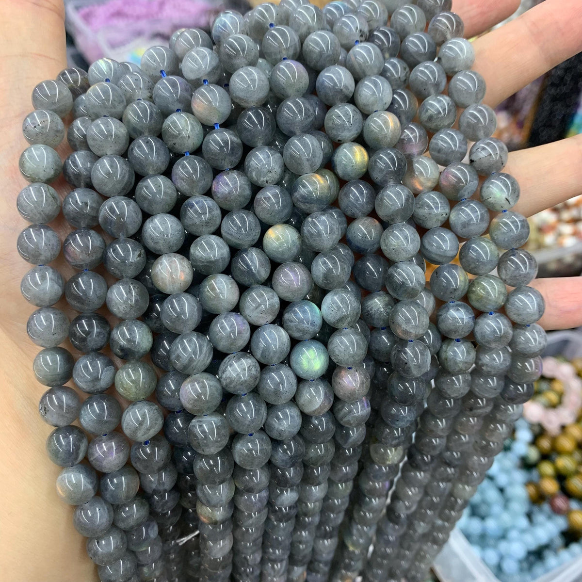 Natural Labradorite Beads 9mm Labradorite Round Beads Blue Gemstone Loose Bead 15.5 Inch Strand