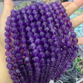 Natural Amethyst Round Beads 6mm 8mm 10mm 12mm Amethyst for Jewelry DIY Making Amethyst Purple Gemstone Bead Strand 15.5" Garde AAA