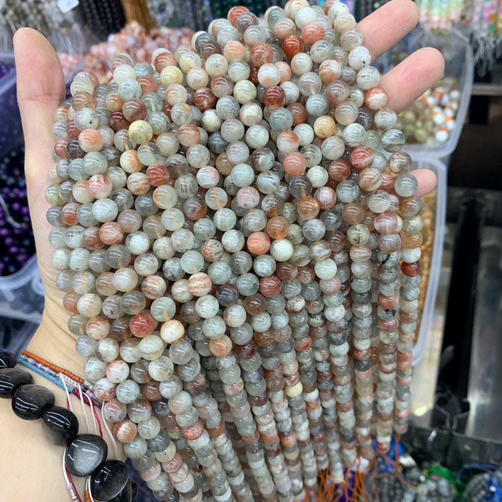 Natural Arusha Sunstone Round Beads 8mm 10mm Gold SunStone Loose Beads Strand 15.5"