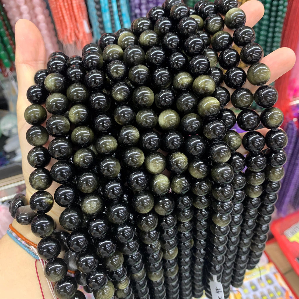 Golden Obsidian Beads Double Eye's 12MM  Beads Loose Bead 15.5 Inch Strand AAA