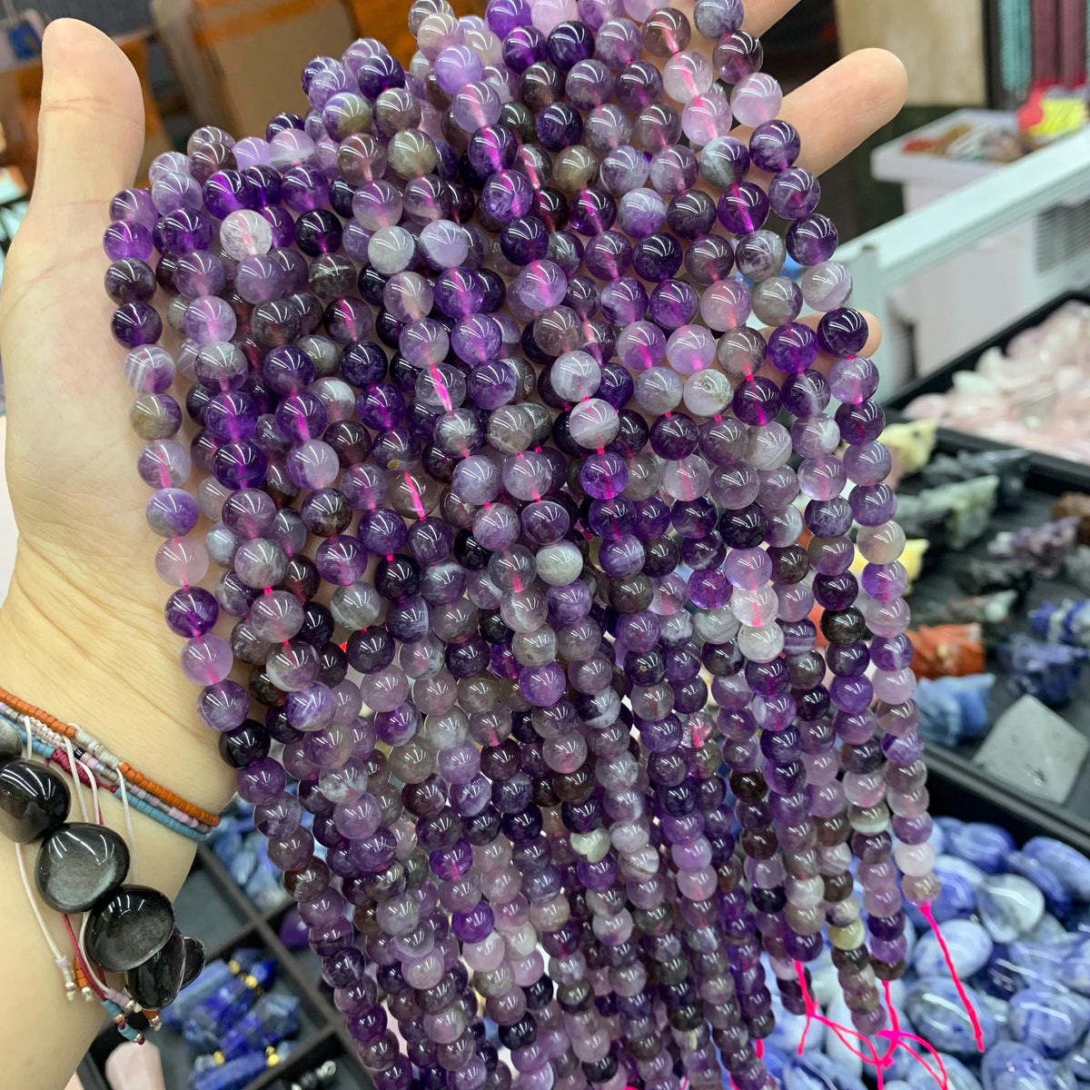 Natural Colorful Amethyst Beads 4mm 6mm 8mm Purple Gemstone Round Beads Loose Bead 15.5 Inch Strnd AAA