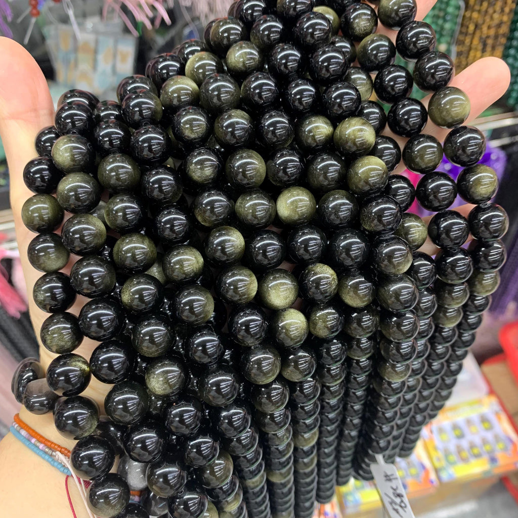 Golden Obsidian Beads Double Eye's 12MM  Beads Loose Bead 15.5 Inch Strand AAA