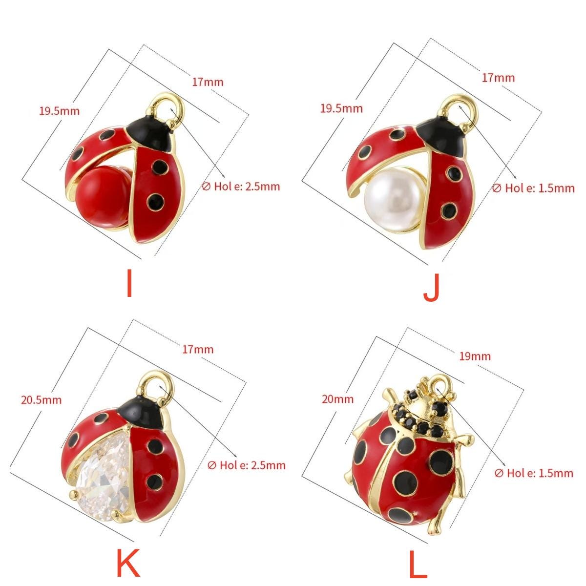 18 Kinds of Enamel Ladybird Pendant Ladybug Pendant Coccinella Septempunctata Pendant DIY Gifts for Women