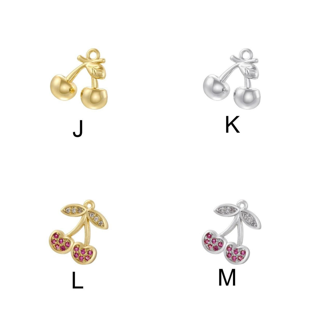 21 Kinds of Metal Enamel Pendant Fruits Strawberry Cherry Shape Pendant DIY for Necklace