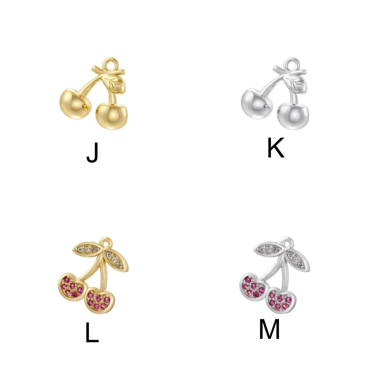 21 Kinds of Metal Enamel Pendant Fruits Strawberry Cherry Shape Pendant DIY for Necklace