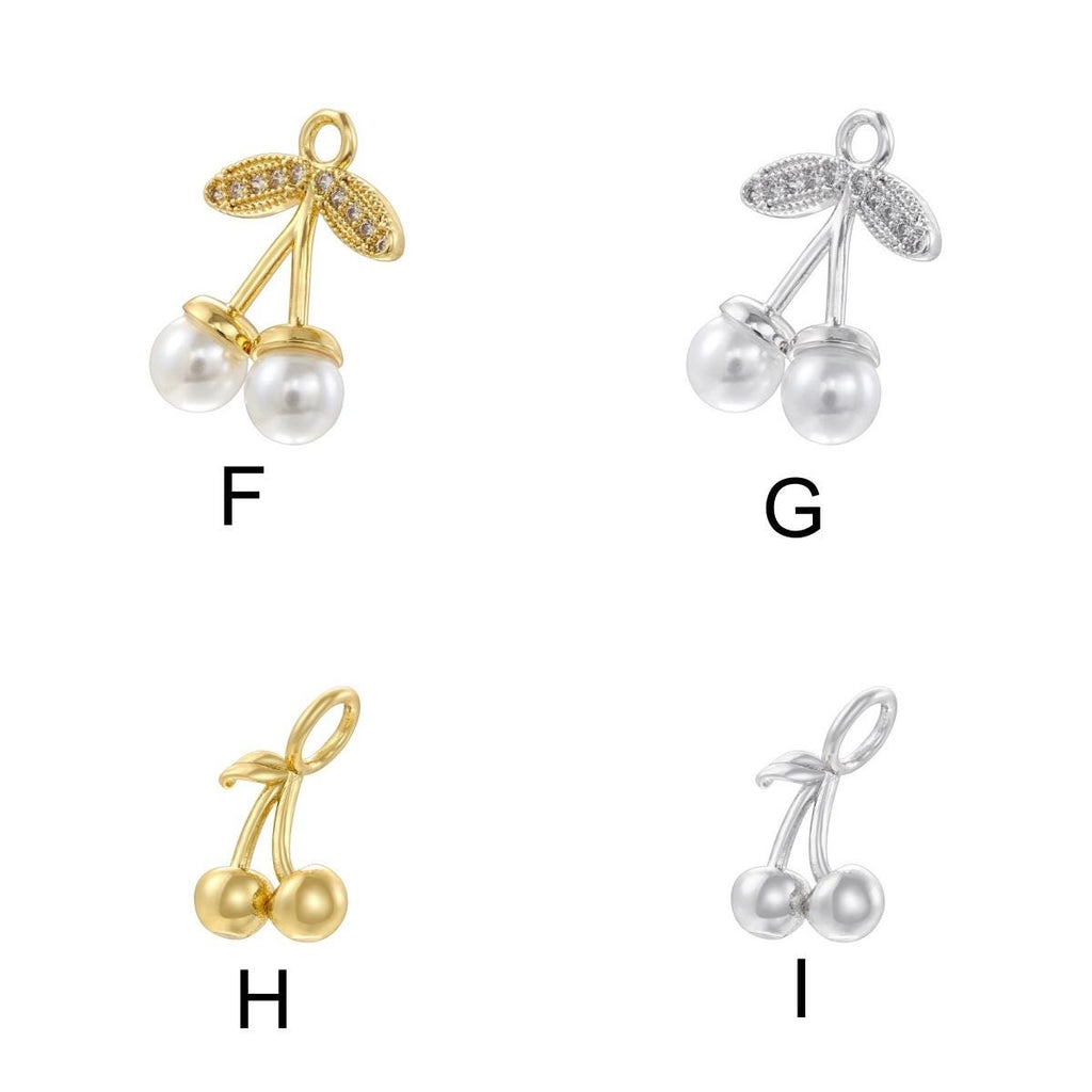 21 Kinds of Metal Enamel Pendant Fruits Strawberry Cherry Shape Pendant DIY for Necklace