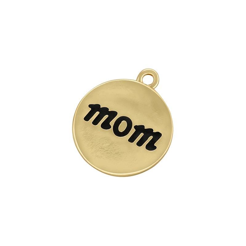 Enamel Mom Letter Pendant Round Shape  Gifts for Mother's Day Mom Pendant DIY Necklace Accessory