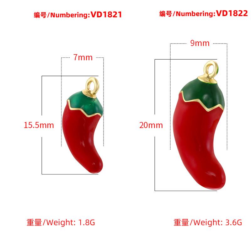Enamel Pepper Shape Pendant Chili Pendant Gifts for DIY Necklace Accessory