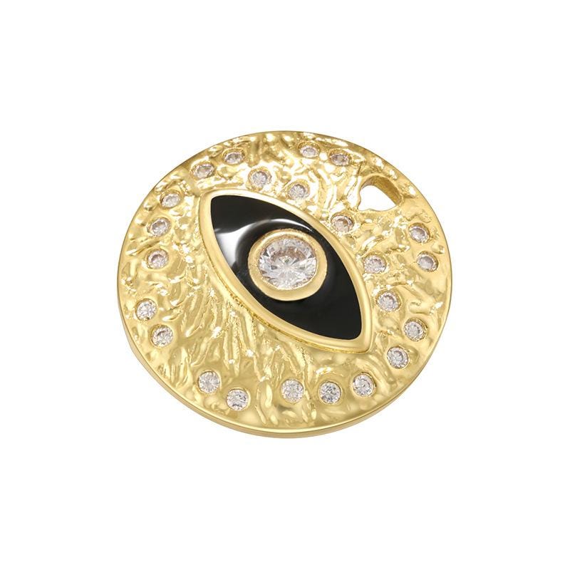 Enamel Colorful Evil Eyes Tube Shape Pendant Gold Round Shape Pendant DIY Bracelet and Necklace Accessory