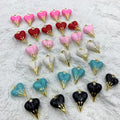 Gold Heart Charm Enamel Heart Shape Pendant Love Shape Pendant DIY Bracelet and Necklace Accessory 15 *21mm  20*28mm