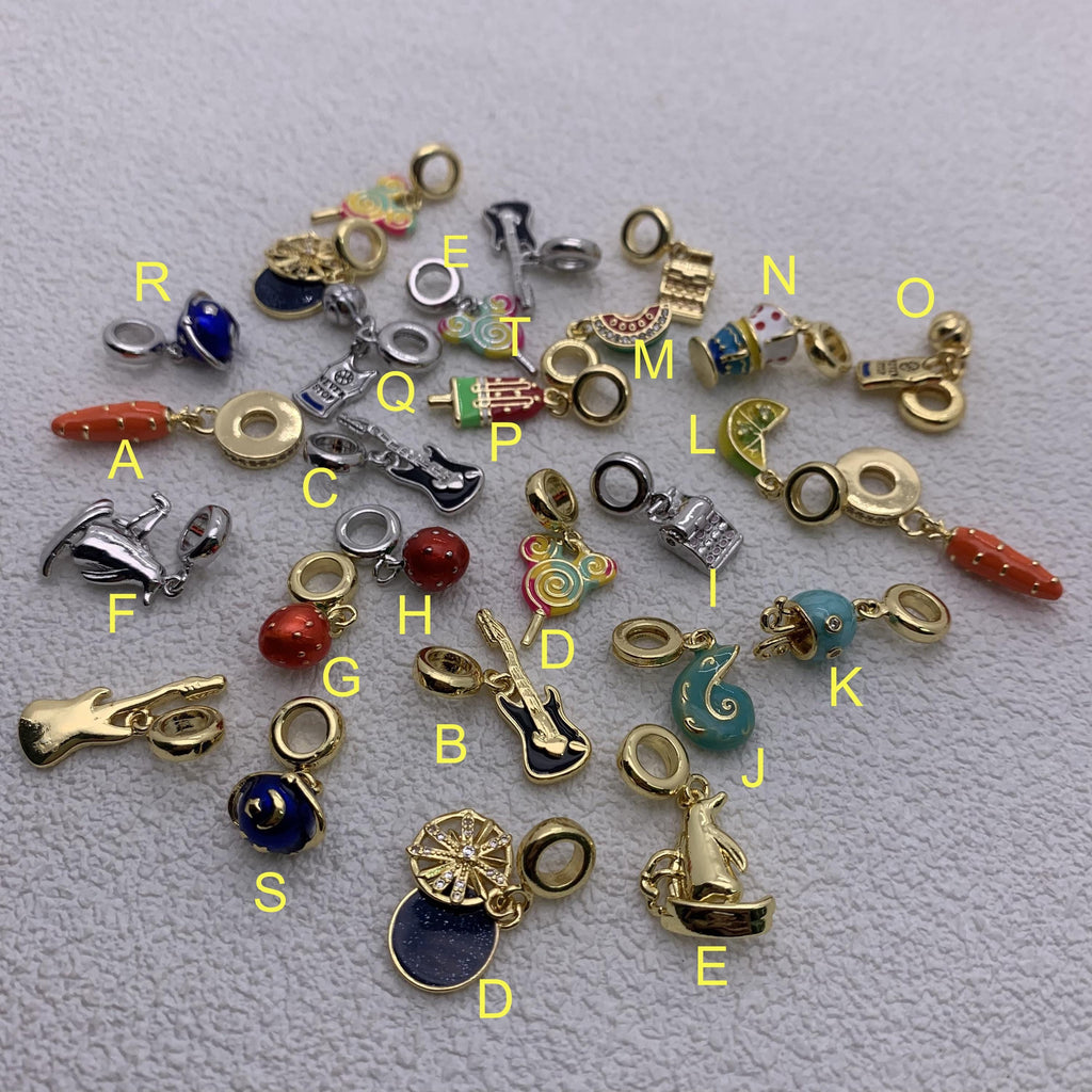 Enamel Carrot Pendant Charms Enamel Guitar Pendant for DIY Necklace Making