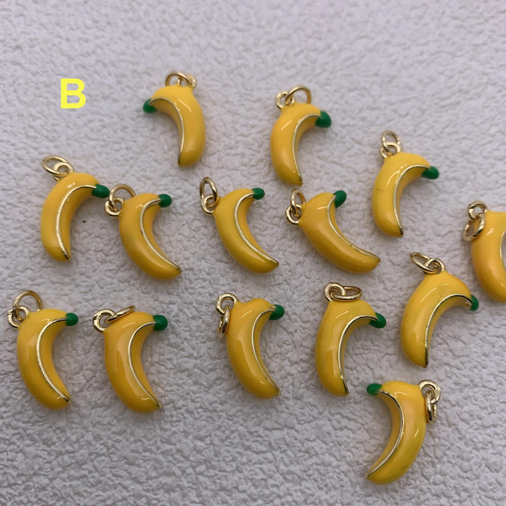 Enamel Banana Pendant  Banana Pendant for DIY Necklace Making