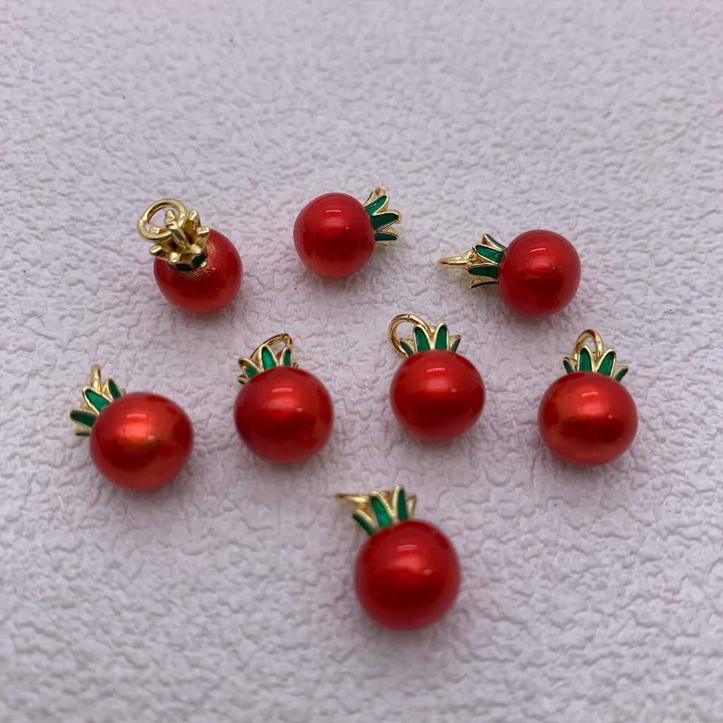 Enamel Tomato Pendant Tomato Shape DIY Necklace Gifts for Women