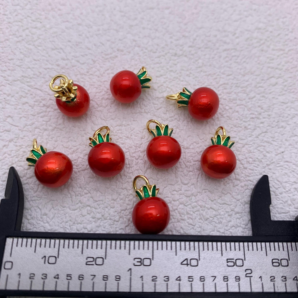 Enamel Tomato Pendant Tomato Shape DIY Necklace Gifts for Women