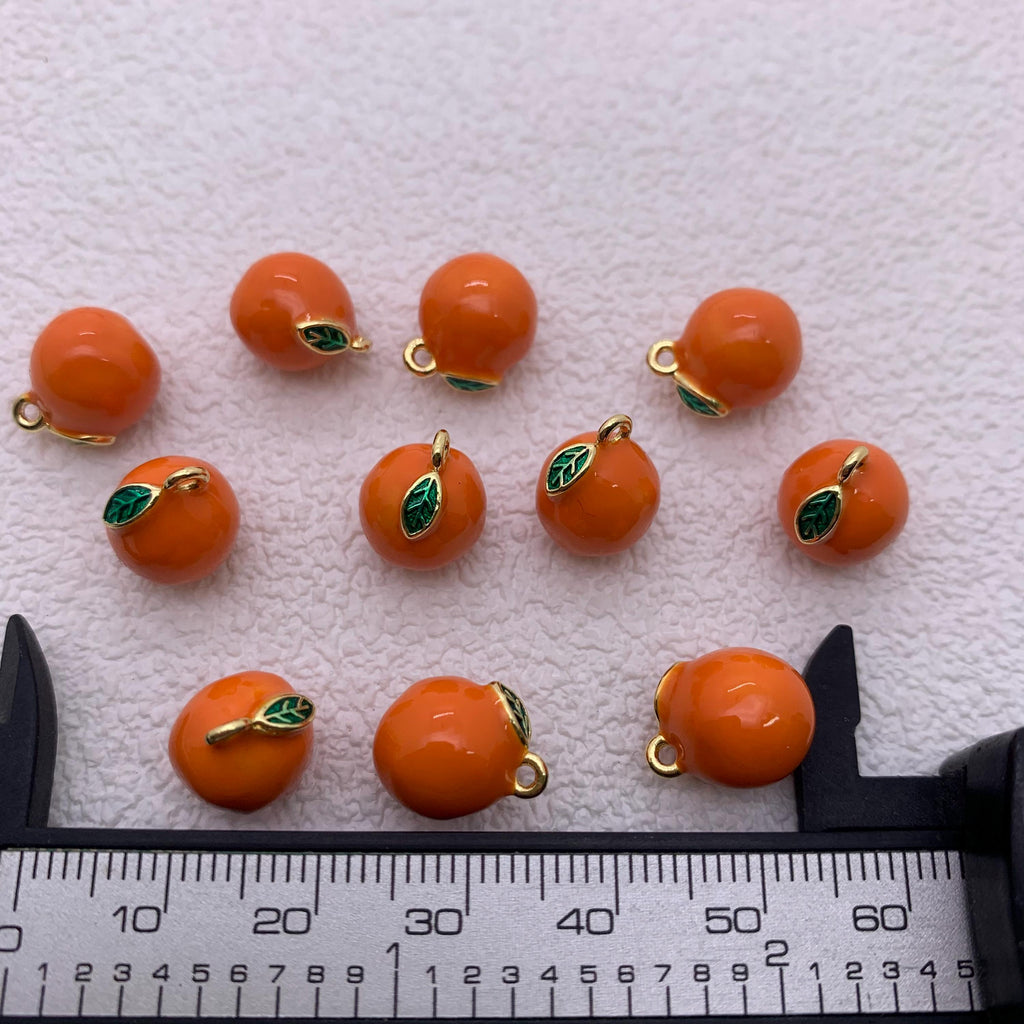 Enamel Orange Pendant Orange  Shape DIY Necklace Gifts for Women