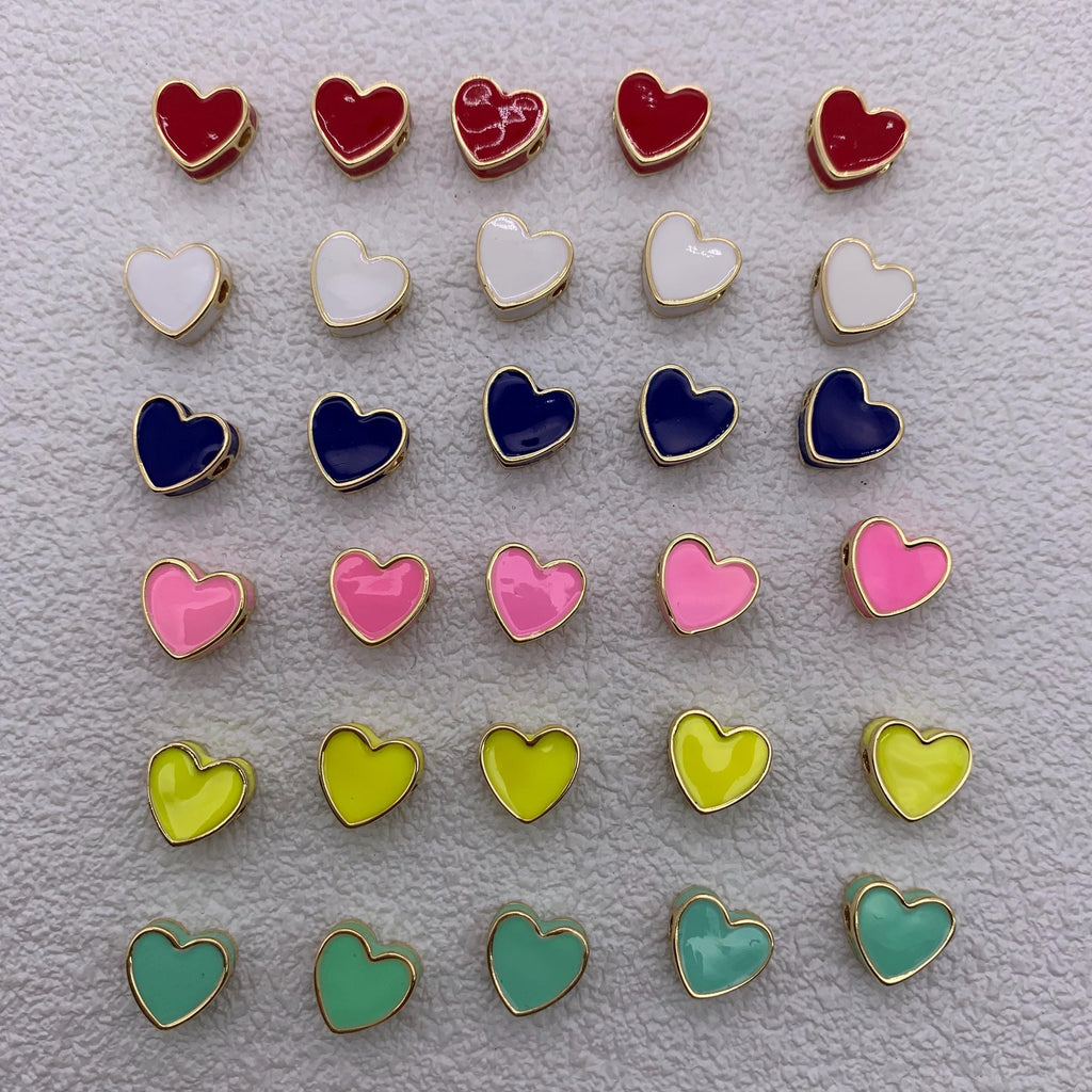 Enamel Heart Shape Pendant Colorful LOVE Pendant for DIY Gifts Necklace Making