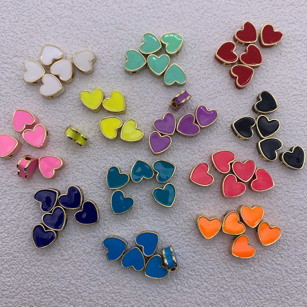 Enamel Heart Shape Pendant Colorful LOVE Pendant for DIY Gifts Necklace Making
