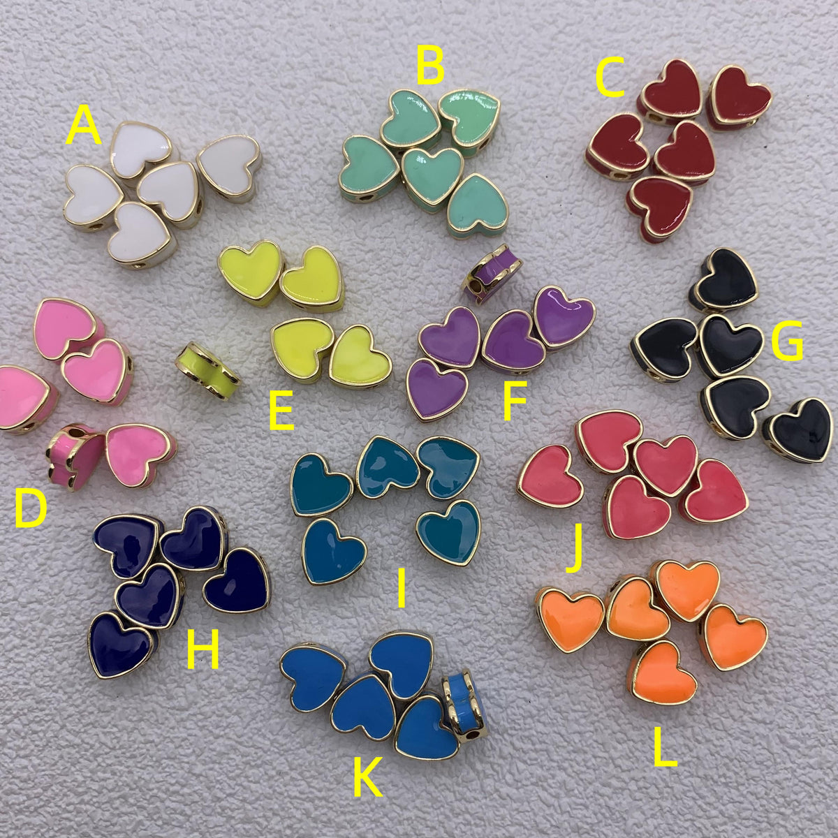 Enamel Heart Shape Pendant Colorful LOVE Pendant for DIY Gifts Necklace Making
