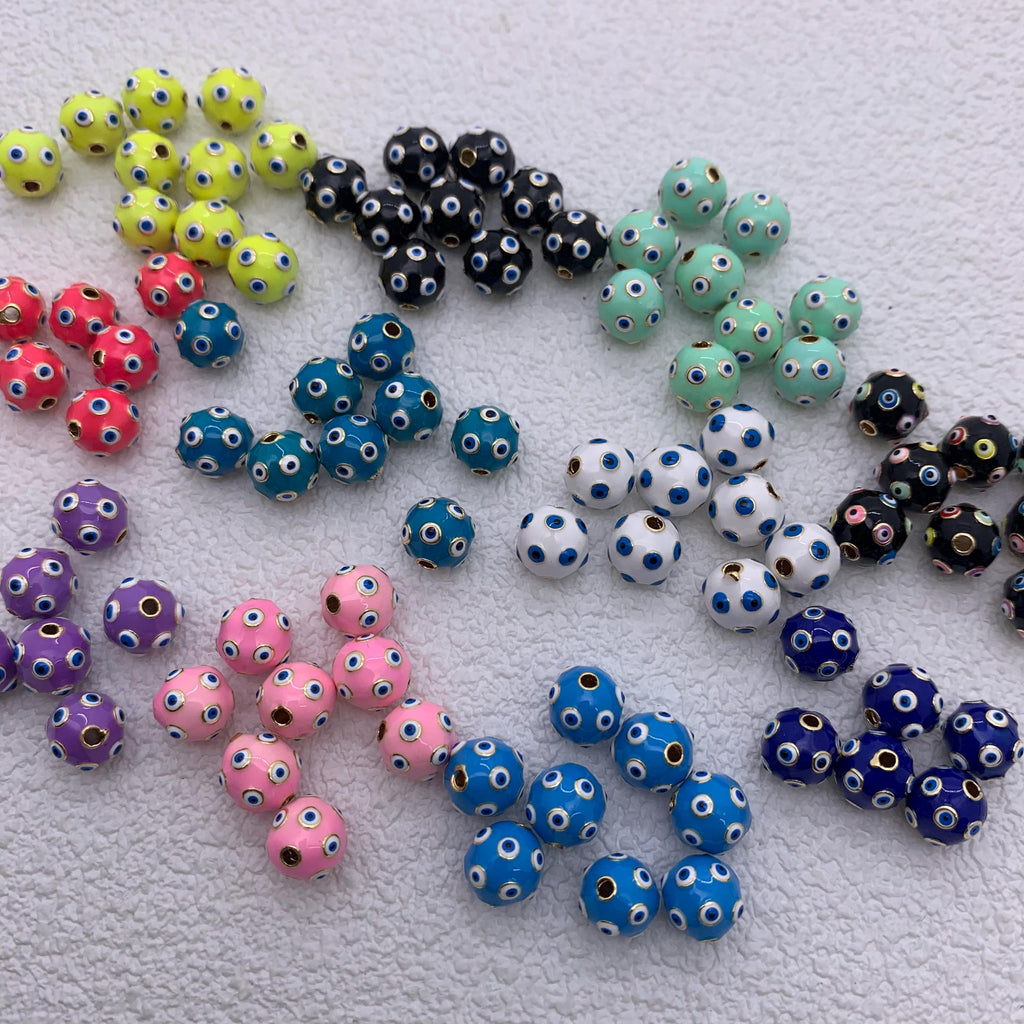 Enamel Round Beads 6mm 8mm 10mm Colorful Beads for DIY Gifts Necklace Making Hole Approx 2mm
