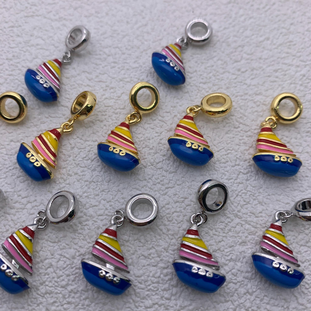 Enamel Boat Shape Pendant Boat Pendan for DIY Gifts Necklace Making