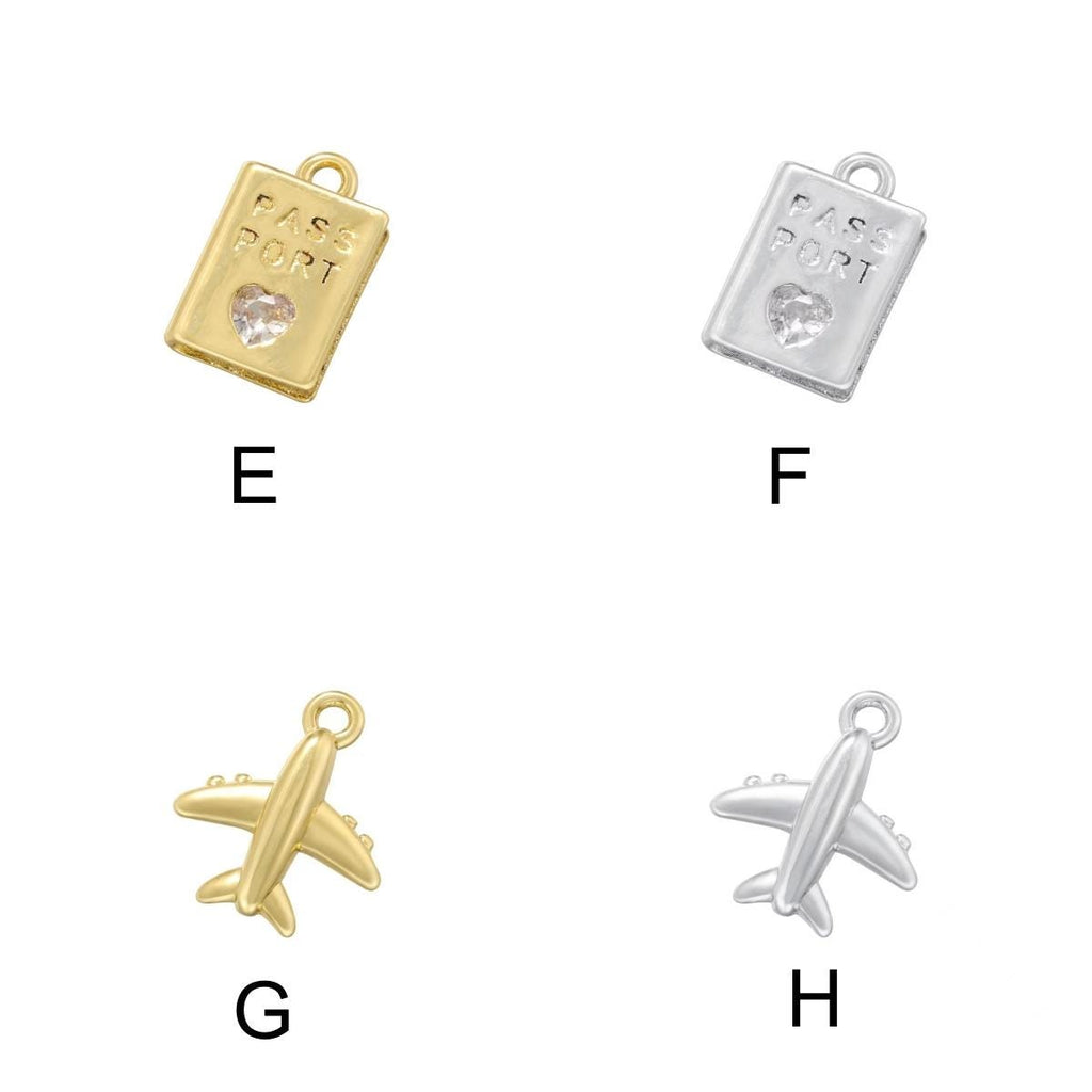 19 Kinds of Metal Pendant Airplane, Bear Paw Conch Starfish, Bee Pendant DIY Gifts for Women