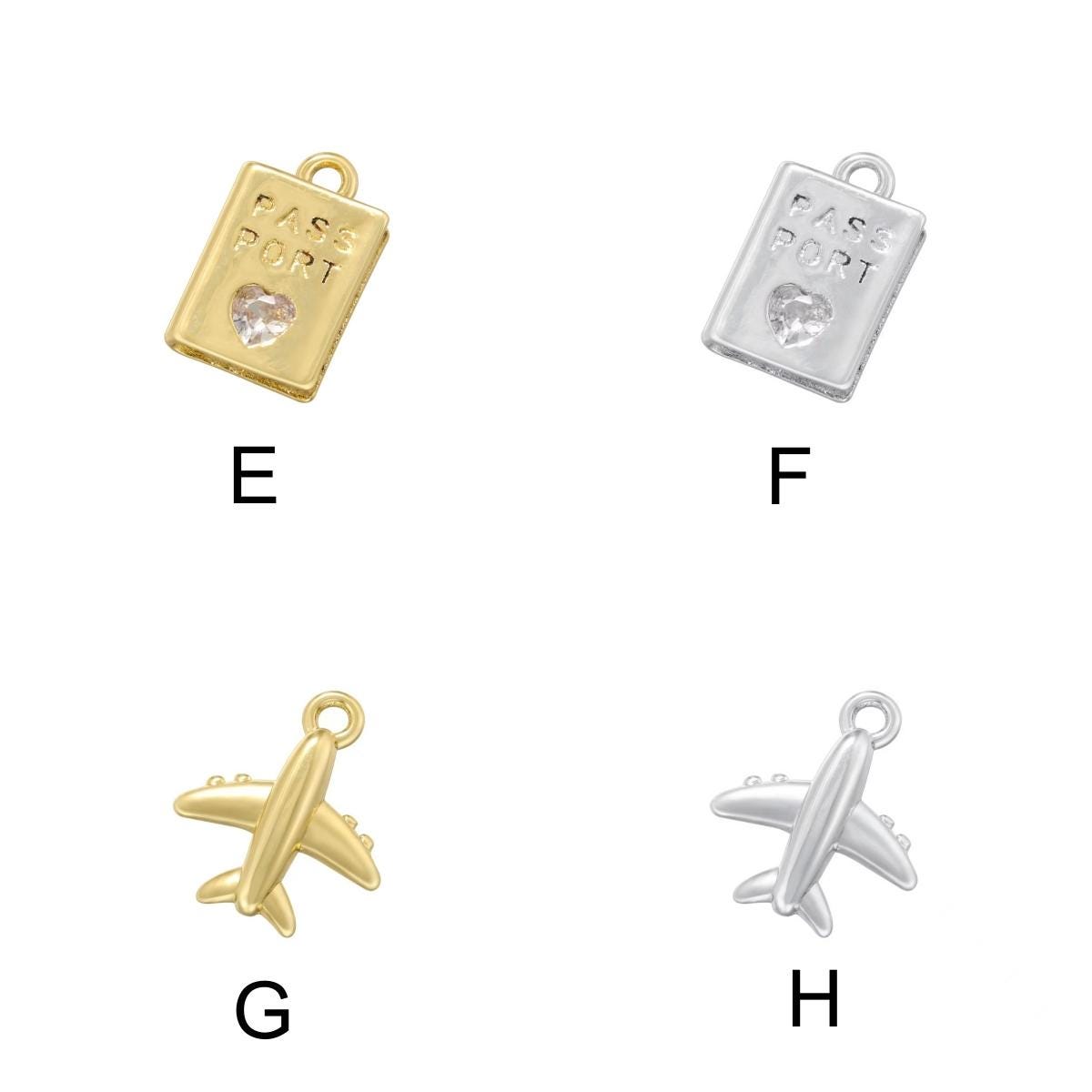 19 Kinds of Metal Pendant Airplane, Bear Paw Conch Starfish, Bee Pendant DIY Gifts for Women