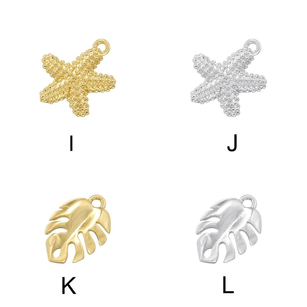 19 Kinds of Metal Pendant Airplane, Bear Paw Conch Starfish, Bee Pendant DIY Gifts for Women