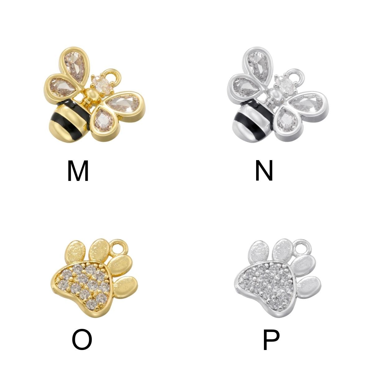 19 Kinds of Metal Pendant Airplane, Bear Paw Conch Starfish, Bee Pendant DIY Gifts for Women