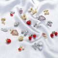 21 Kinds of Metal Enamel Pendant Fruits Strawberry Cherry Shape Pendant DIY for Necklace