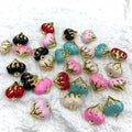 Gold Heart Charm Enamel Heart Shape Pendant Love Shape Pendant DIY Bracelet and Necklace Accessory 15 *16mm