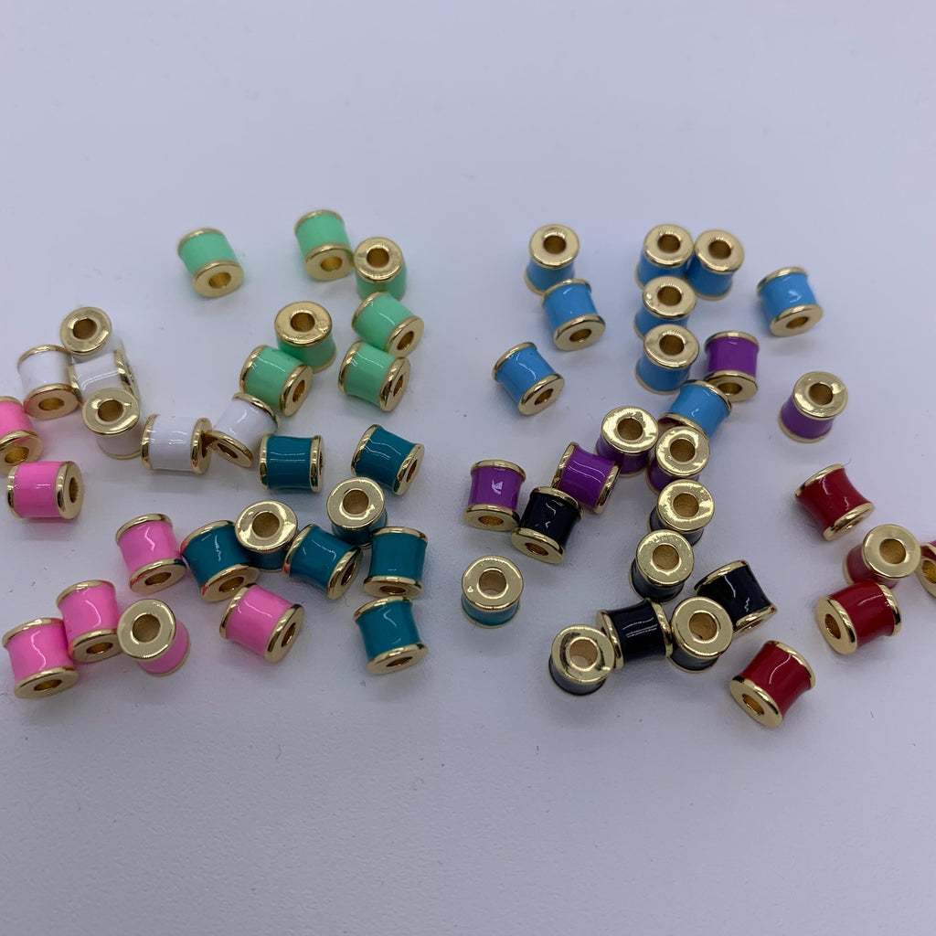 Enamel Cylinder Shape Pendant Colorful Pendant for DIY Gifts Necklace Making Apprpx 3*3mm