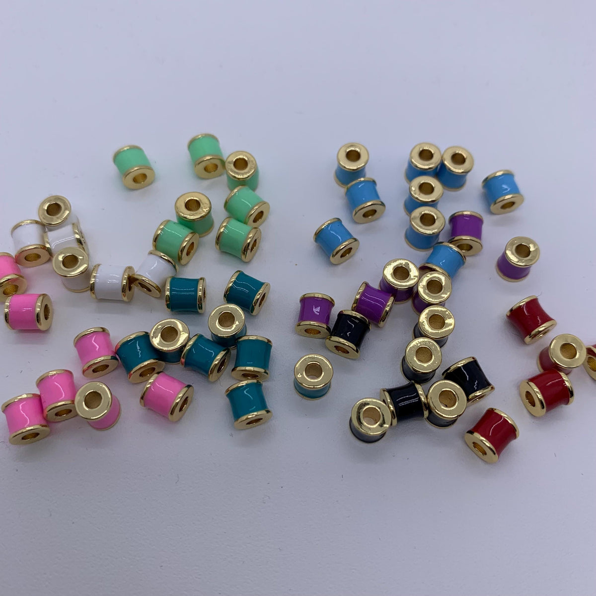 Enamel Cylinder Shape Pendant Colorful Pendant for DIY Gifts Necklace Making Apprpx 3*3mm