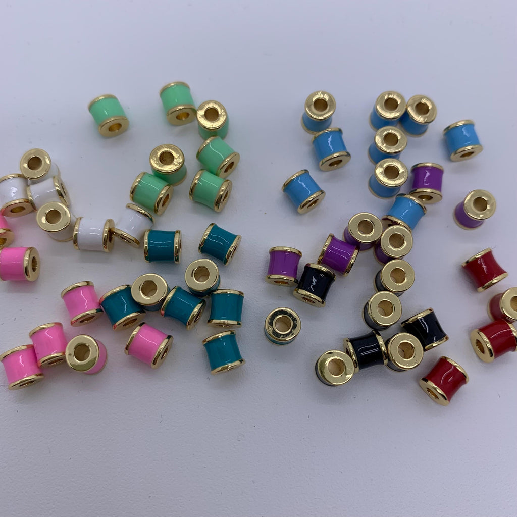 Enamel Cylinder Shape Pendant Colorful Pendant for DIY Gifts Necklace Making Apprpx 3*3mm