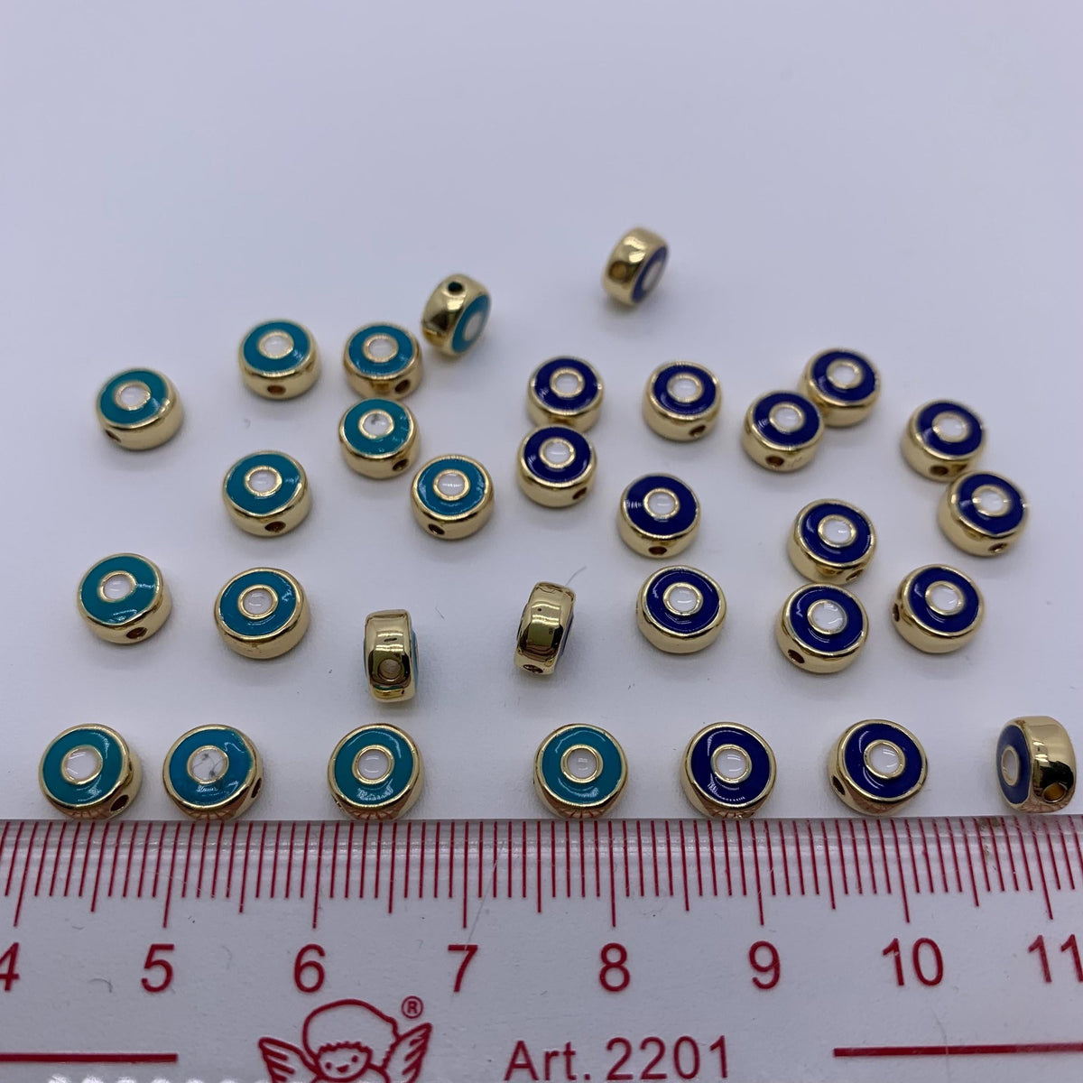 Enamel Round Shape Eyes Pendant Colorful Enamel Round Pendant for DIY Necklace Making Approx 5mm