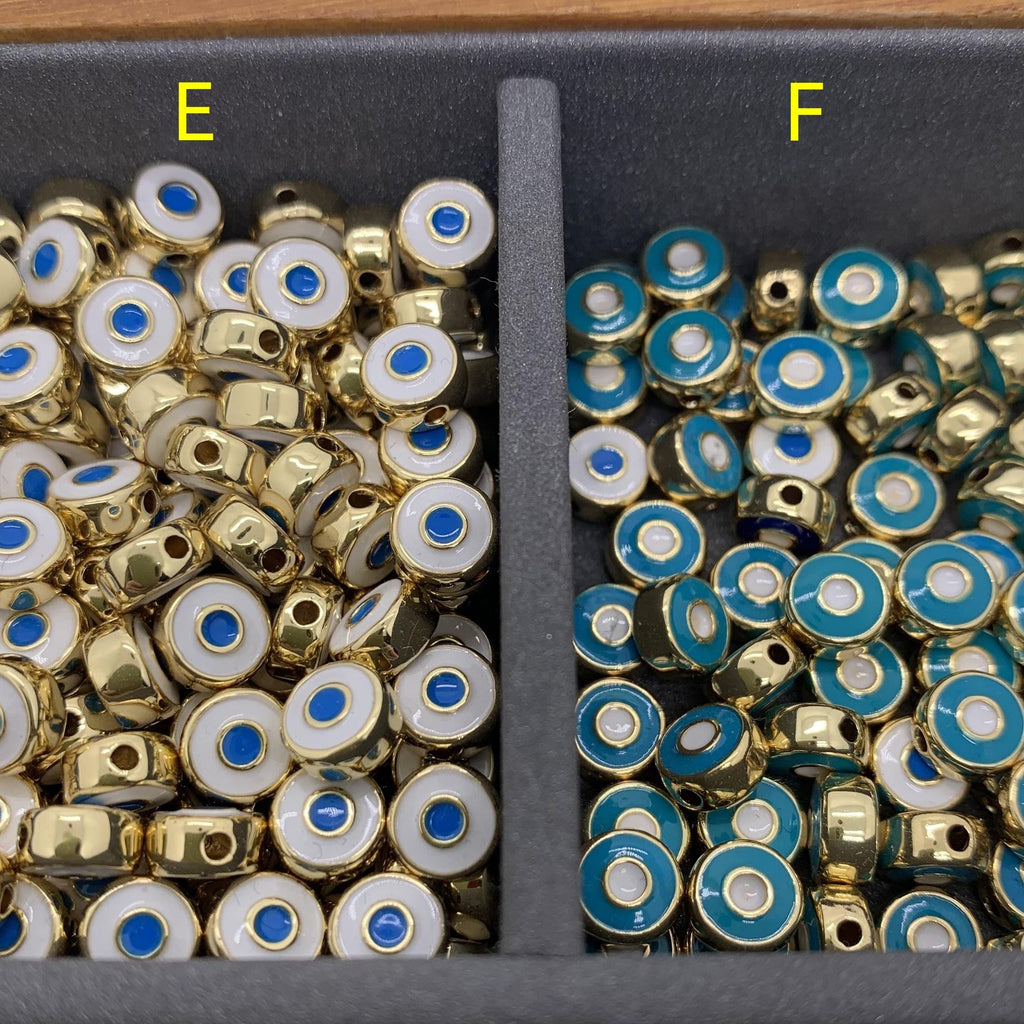 Enamel Round Shape Eyes Pendant Colorful Enamel Round Pendant for DIY Necklace Making Approx 5mm