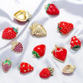 9 Kinds of Enamel Strawberry Pendant Strawberry Shape DIY Necklace Gifts for Women
