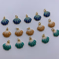 Enamel Seashell Pendant Gold Shell Charms Enamel Conch Shell Charm for Necklace Making
