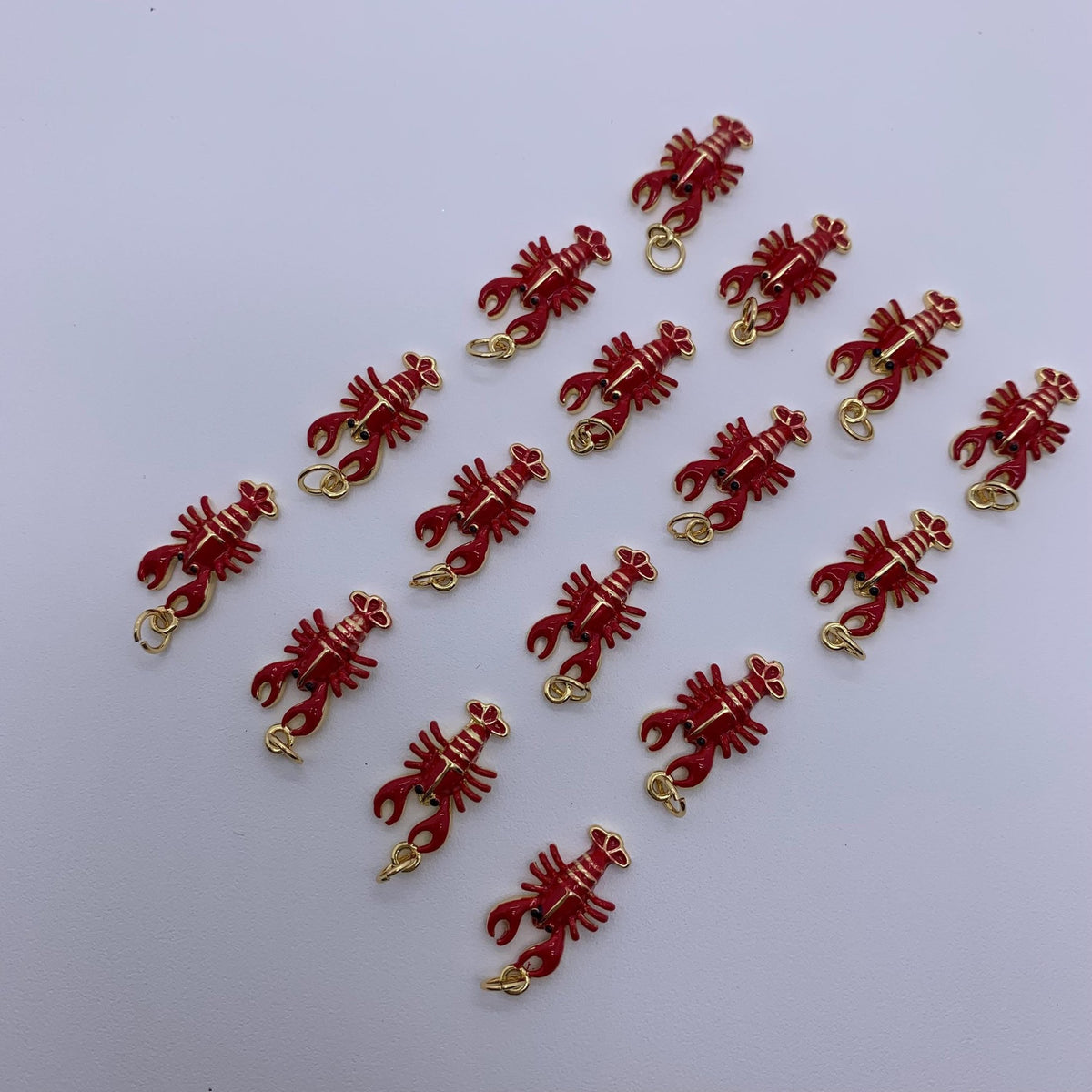 Enamel Lobster Pendant Crayfish Enamel Pendant DIY Necklace Gifts for Women