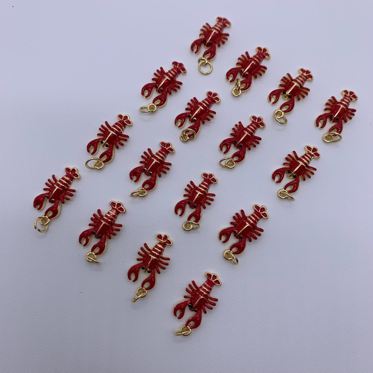Enamel Lobster Pendant Crayfish Enamel Pendant DIY Necklace Gifts for Women