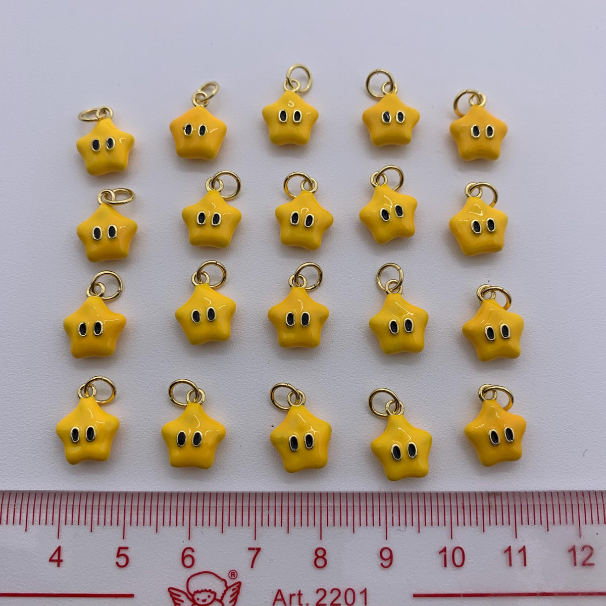 Yellow Smile Star Enamel Yellow Stars Pendant for Bracelet Necklace DIY Jewelry for Necklace