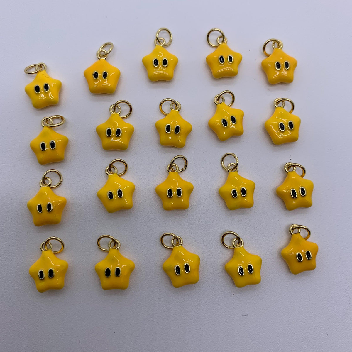 Yellow Smile Star Enamel Yellow Stars Pendant for Bracelet Necklace DIY Jewelry for Necklace
