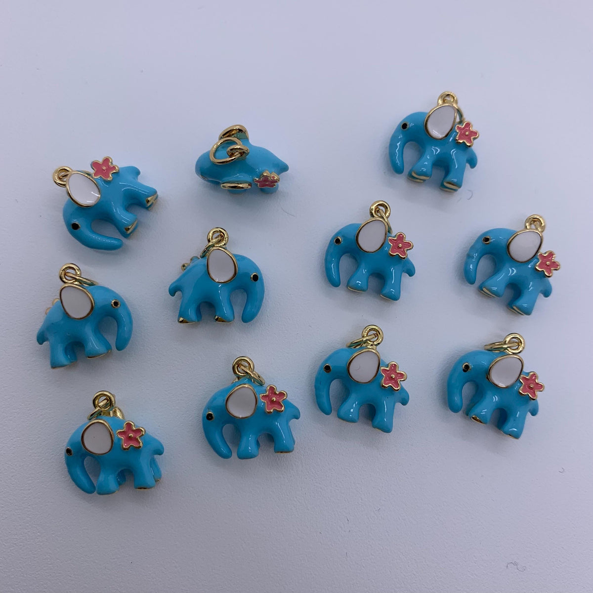 Enamel Elephant Pendant Blue Elephant Necklace DIY Jewelry for Necklace