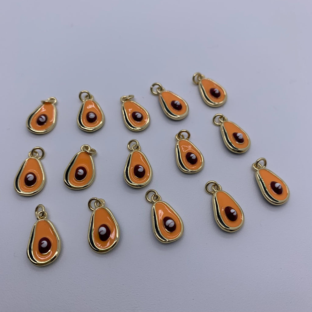 Enamel Mango Pendant Yellow Mango Shape DIY Necklace Gifts for Women