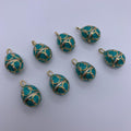 Enamel Oval Shape Pendant Enamel Yellow Purple Blue Charms for DIY Necklace Jewelry Making
