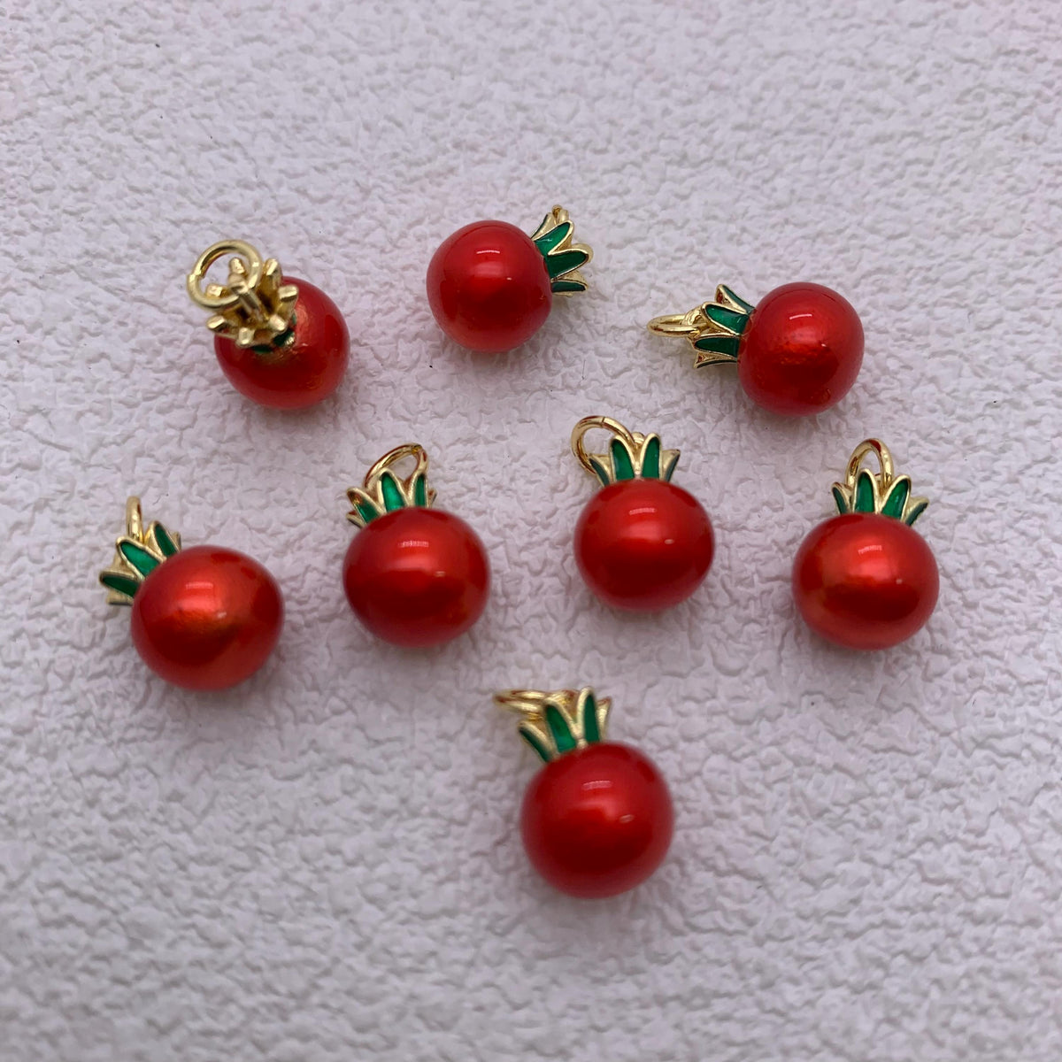 Enamel Tomato Pendant Tomato Shape DIY Necklace Gifts for Women
