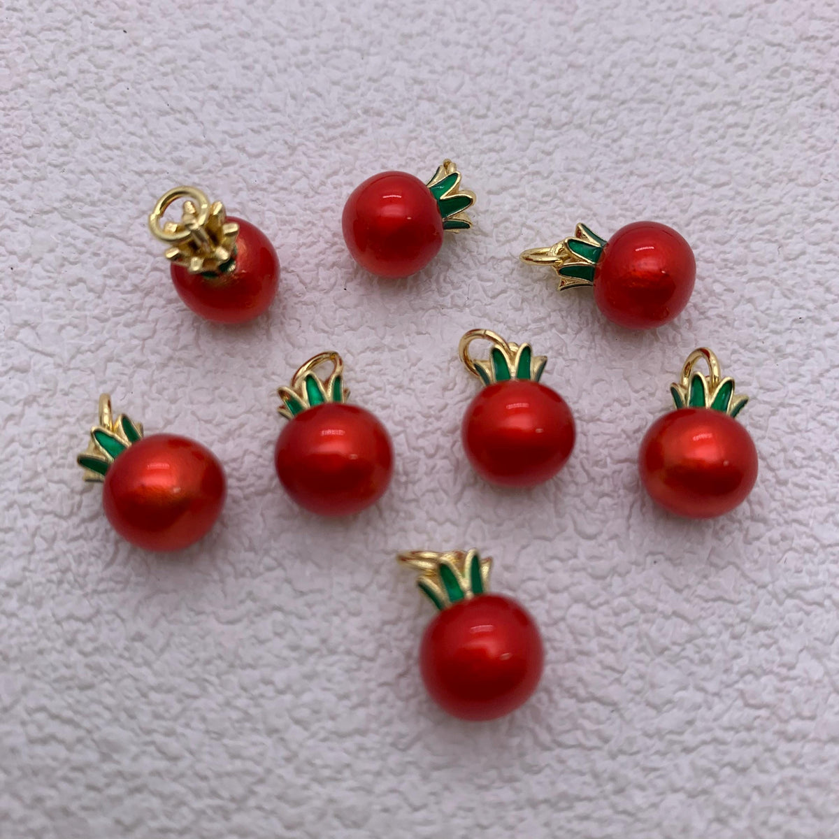 Enamel Tomato Pendant Tomato Shape DIY Necklace Gifts for Women